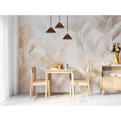 Big Gold Leaves Wallpaper Design Layered File