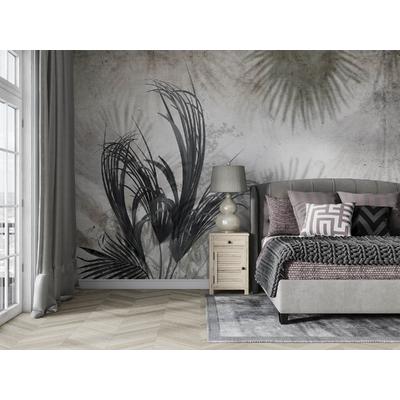 Brown and Black Tropical Leaves mural design , For Digital Print. Digital File.