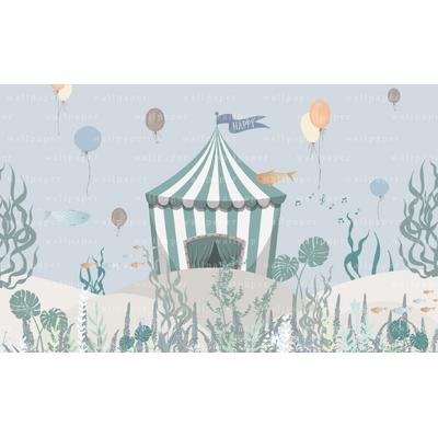 Circus Tent Underwater Kids Room Wallpaper Design
