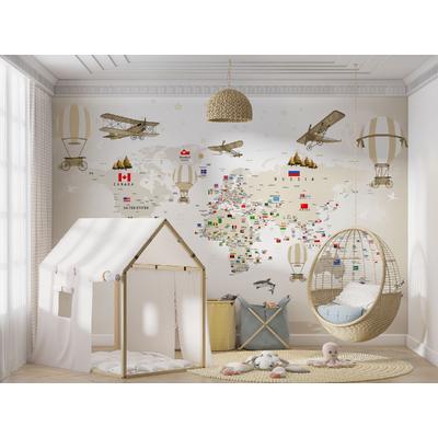 Country flags Educational world map for Kids rooms design , For Digital Print. Digital File