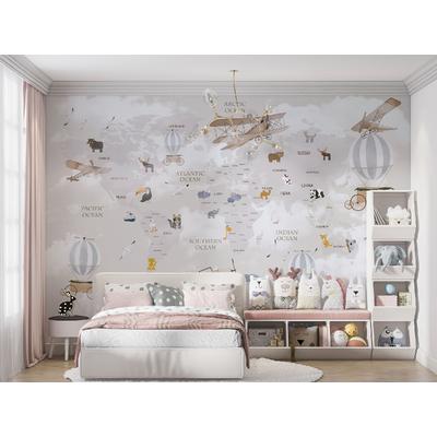 Educational world map for Kids rooms design , For Digital Print. Digital File , Layered File