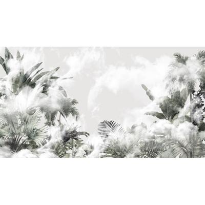 Foggy Forest Tropical Leaves wallpaper design Layered Digital File