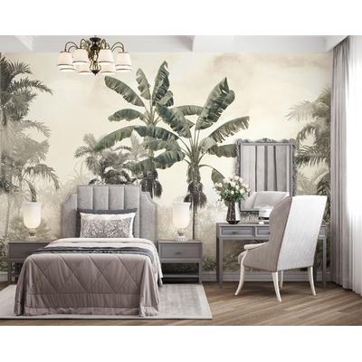Green Banana Tree Leaves Wallpaper Design Layered File