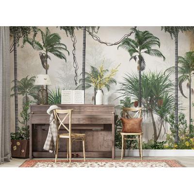 Green Brown Tropical Trees wallpaper  design , For Digital Print. Digital File.