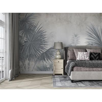 Layered File of Large Tropical Leaves in Dark Tones