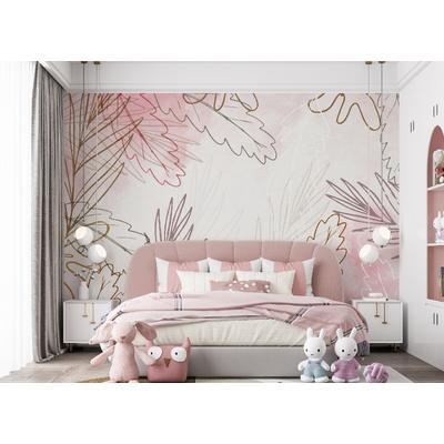 Tropical Leaves mural design , For Digital Print. Digital File.