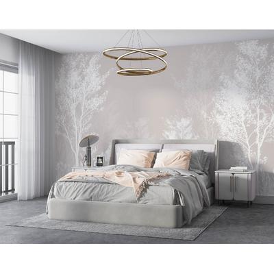 White Trees and Leaves Wallpaper Design Layered File