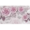  3D Pink Purple flowers  wallpaper design Digital file