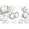 3D Rings and  Flowers  wallpaper design Digital file