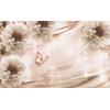  3D romantic flowers and butterfly wallpaper design Digital file