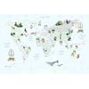  Children's room  soft Blue Educational  World Map Digital File