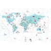  Children's room cute animals Educational Turquoise World Map Digital File