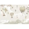  Children's room cute Mountain and hot air balloons Flowers Digital File