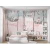 Animals lying in a hammock among the trees, children's room wallpaper design, layered file.