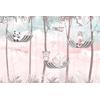 Animals lying in a hammock among the trees, children's room wallpaper design, layered file.