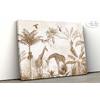 Beige and Brown Colors Safari animals among trees, children's room wallpaper design, layered file.