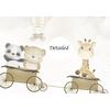 Beige Sky Hot air balloons and Cute animals wallpaper design