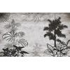 Black white Vintage style Tropical trees wallpaper design  Digital File