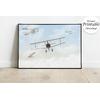 Blue Sky, Winged Biplanes for children's rooms design , For Digital Print. Digital File.