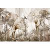 Brown Tropical Forest and Flowers wallpaper design , For Digital Print. Digital File.