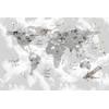 Cloudy background Kids world map and cute animals  Digital File