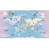 Colorful Educational world map for Kids rooms design , For Digital Print. Digital File , Layered File