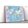 Colorful Educational world map for Kids rooms design , For Digital Print. Digital File , Layered File