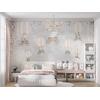 Cute animal wallpaper design with flying balloons.