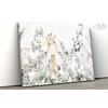 Cute animals among green leaves wallpaper design.
