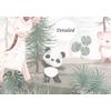 Cute animals among trees and leaves - children's room wallpaper design. Layered File