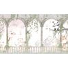 Cute animals between columns - children's room wallpaper design.