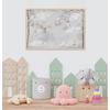 Cute animals on a winged airplane wallpaper design