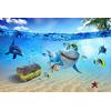 Cute fish underwater Kids room wallpaper design Digital File