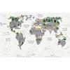 Cute Kids World Map and Sweet animals Biplanes Digital File