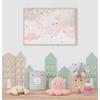 Cute Rabbit on the Moon for children's rooms design , For Digital Print. Digital File.