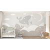 Cute whale wallpaper for children's rooms design , For Digital Print. Digital File.