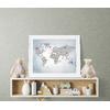 Educational world map for children's rooms design , Digital Print. Digital File