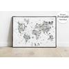 Educational world map for children's rooms design , For Digital Print. Digital File
