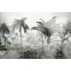 Foggy forest landscape Mural wallpaper design  Layered Digital File