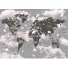 Gray Background Children's room Dark Color World Map Digital File