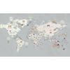 Gray Background Educational world map for Kids rooms design , For Digital Print. Digital File , Layered File