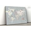 Gray Background Educational world map for Kids rooms design , For Digital Print. Digital File , Layered File