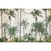 Green Brown Tropical Trees wallpaper  design , For Digital Print. Digital File.