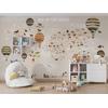 Hot air Balloons, Educational world map for Kids rooms design , For Digital Print. Digital File 