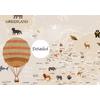 Hot air Balloons, Educational world map for Kids rooms design , For Digital Print. Digital File 
