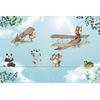 Kids Room Wallpaper cute animals on rope Digital File