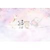 Pink Clouds Hot air balloons and Cute animals wallpaper design