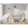 Soft Color Mountains with Winged Airplanes Kids Room Wallpaper Design