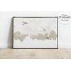 Soft Color Mountains with Winged Airplanes Kids Room Wallpaper Design