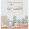 Soft Color Mountains with Winged Airplanes Kids Room Wallpaper Design